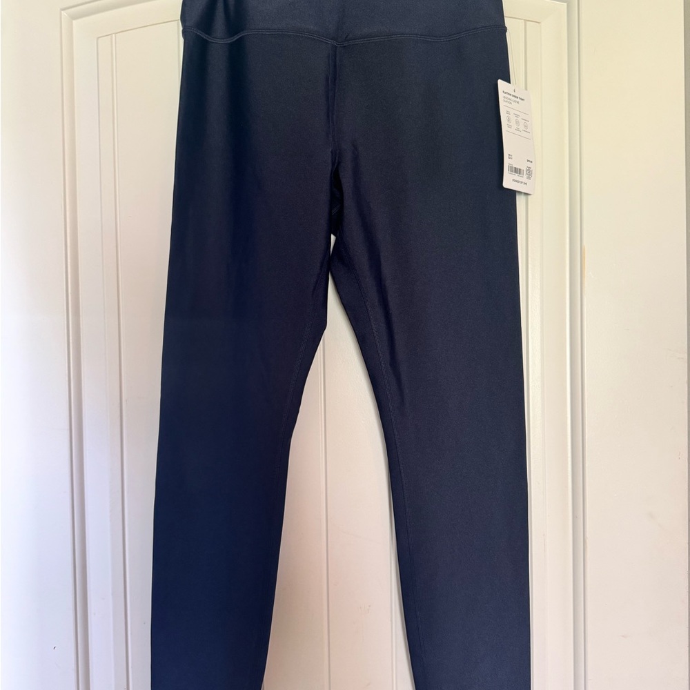 Athleta Navy Elation Sheen Tights NWT